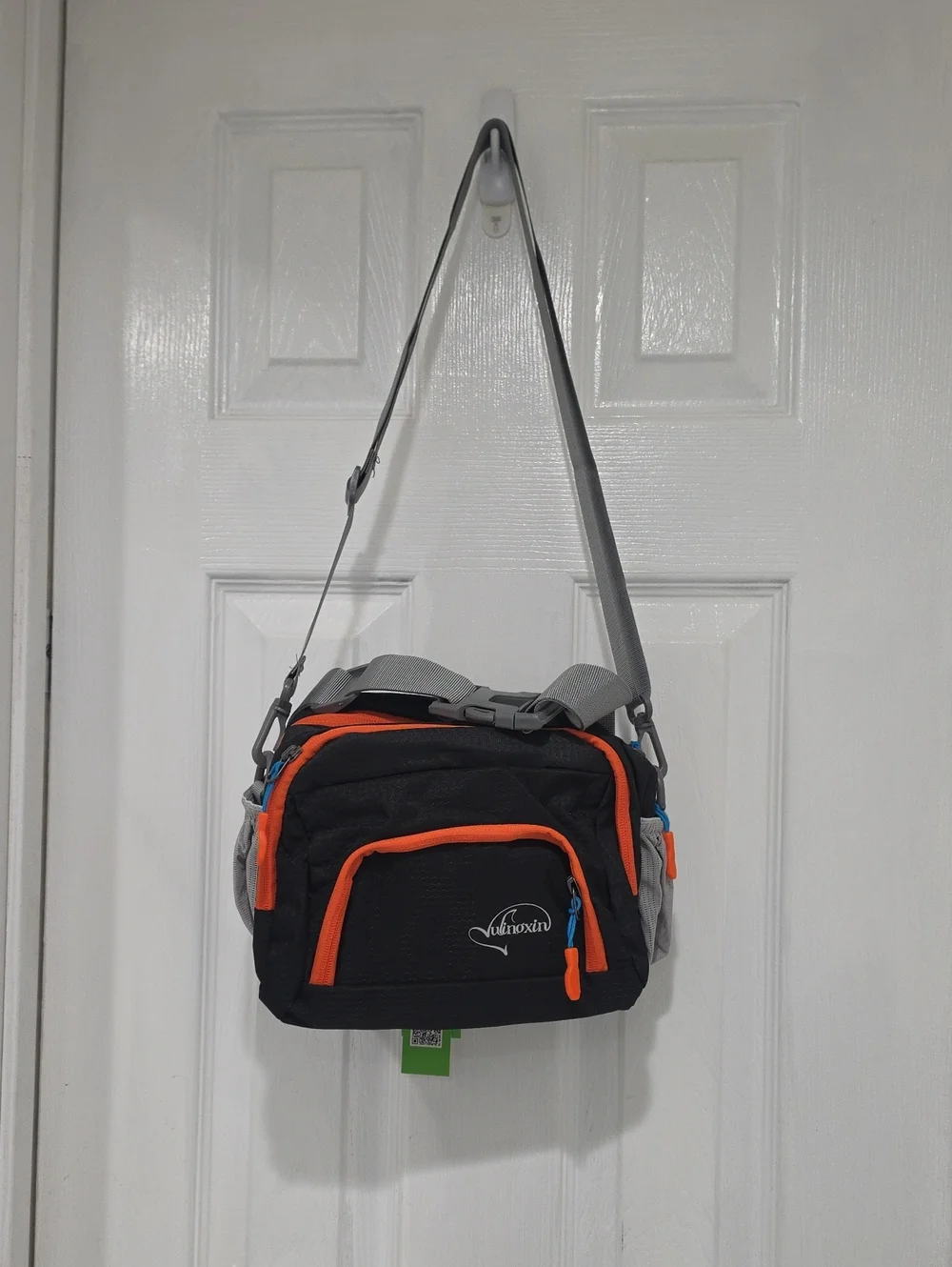 Black and Orange Large Women's Crossbody Bag
